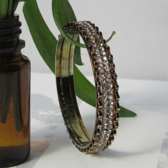 Brass Napkin Ring with Rhinestones - Picture 1 of 16